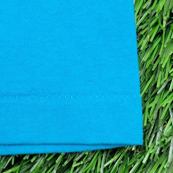 Vintage 80s Hanes Shirt M/L 20x28 Blue Jaguar Aztec Logo - Picture 14 of 14